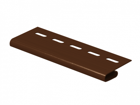 Планка финишная для софитов и сайдинга коричневая 3050 мм. Ю-Пласт