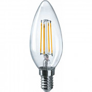 Лампа светодиодная филаментная Е14 12 Вт свеча прозрачная 4000 К нейтральный белый ОНЛАЙТ