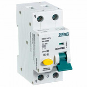 Автоматический выключатель дифференциального тока (дифавтомат) 2п 16А 30мА 6кА DEKraft 