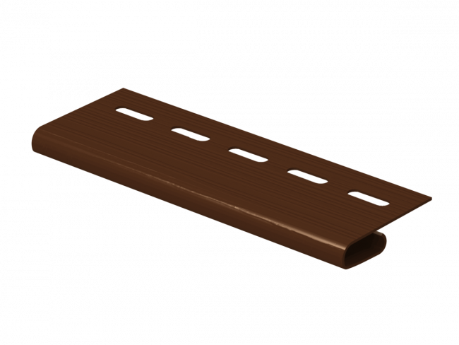 Планка финишная для софитов и сайдинга коричневая 3050 мм. Ю-Пласт