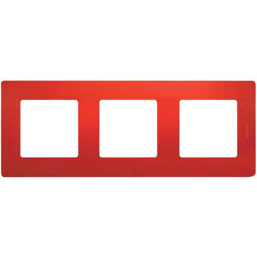Рамка тройная Legrand Etika красный
