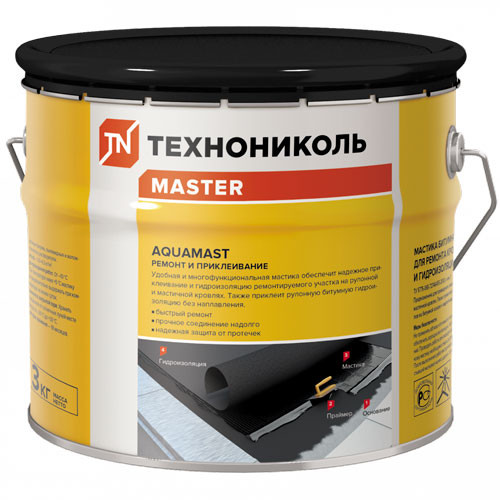 Мастика для ремонта и приклеивания AquaMast (3 кг) Технониколь