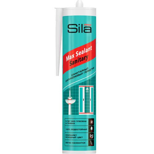 Герметик силиконовый санитарный белый 280 мл. Sila PRO Max Sealant