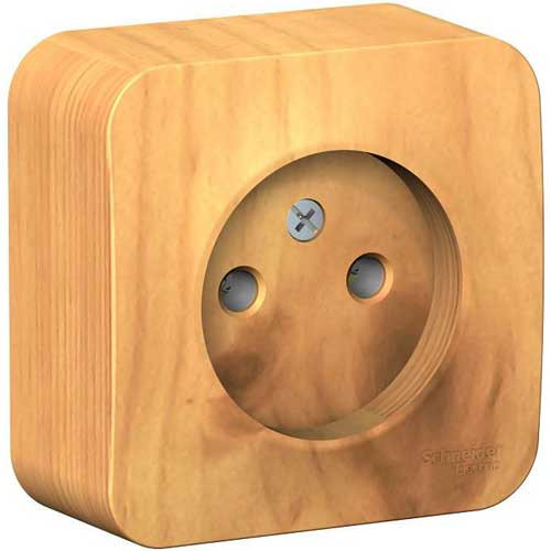 Розетка без заземления открытой установки Schneider Electric Blanca ясень 