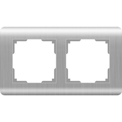 Рамка двойная Werkel Stream серебряная