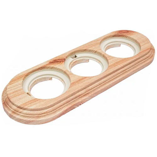 Рамка ретро тройная ABS-пластик карельская сосна Bironi Лизетта