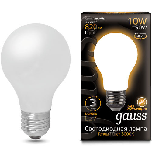 Лампа светодиодная Filament E27 10Вт 2700К OPAL GAUSS