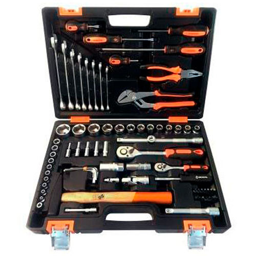 Набор инструментов. 1/2 ,1/4.CrV. в кейсе 76 предметов  ВИХРЬ