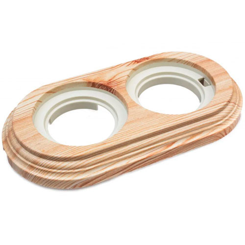 Рамка ретро двойная ABS-пластик карельская сосна Bironi Лизетта