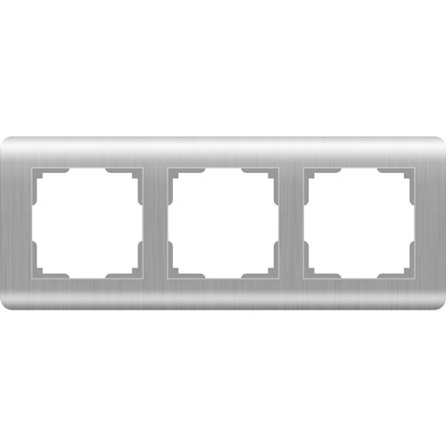 Рамка тройная Werkel Stream серебряная