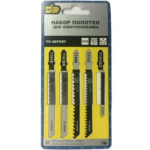 Полотно д/эл. лобзика по дереву набор 5шт
