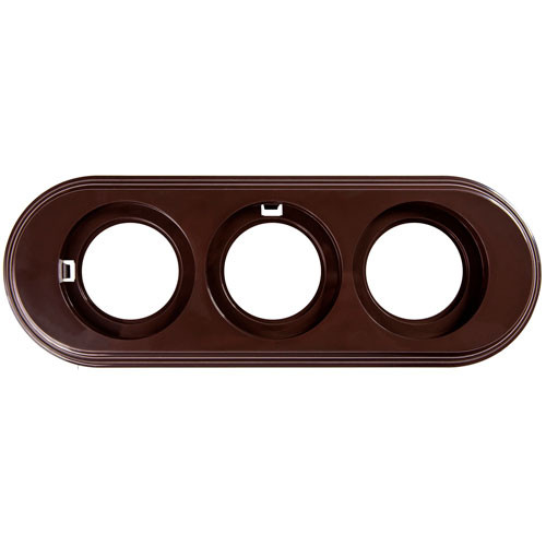 Рамка ретро тройная ABS-пластик коричневая Bironi Лизетта