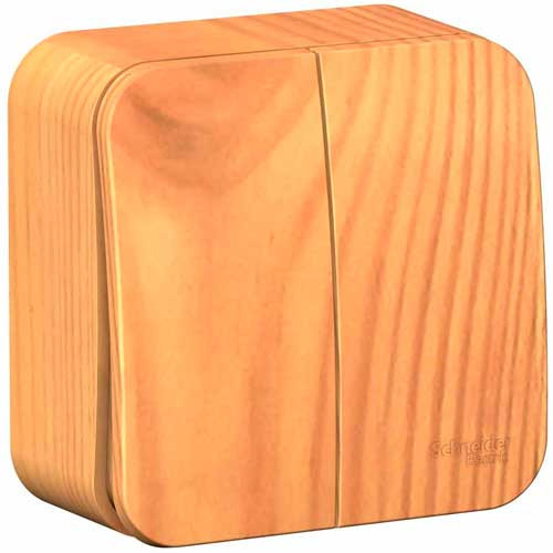 Выключатель двухклавишный открытой установки Schneider Electric Blanca ясень 