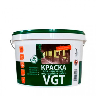 Краска для наружных и внутренних работ Белоснежная 3 кг VGT