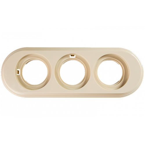 Рамка ретро тройная ABS-пластик слоновая кость Bironi Лизетта
