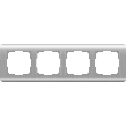 Рамка четырехместная Werkel Stream серебряная