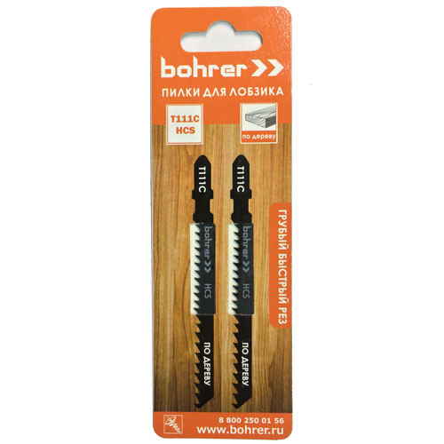 Полотно Д/Эл. Лобзика по дереву 100/75 шаг 3мм (Грубый быстрый рез) набор 2 шт