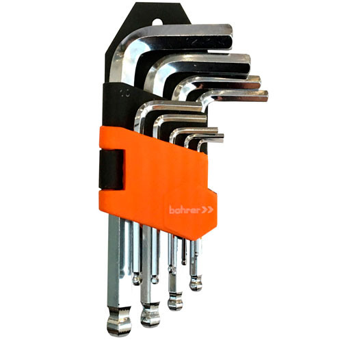 Набор ключей Bohrer шестигранных (имбусовых) НЕХ с шаром (9 шт )