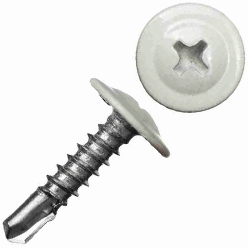 4.2*16 саморезы с пресшайбой  со сверлом RAL 9003 (250 шт.)