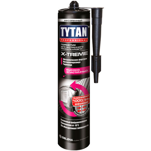 Герметик для экстренного ремонта кровли X-TREME прозрачный 310 мл. TYTAN