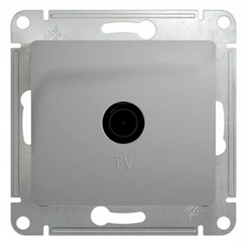 Розетка TV одинарная СП Schneider Electric Glossa алюминий