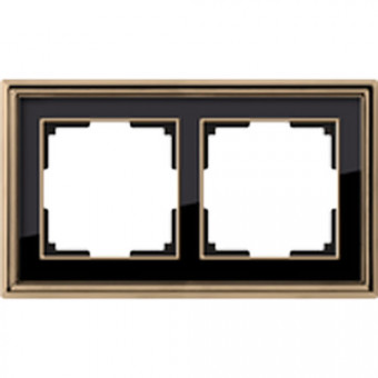 Рамка двойная Werkel Pilacio золото/черный