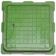 Люк канализационный (квадратный) зеленый 650*650 полимерпесчаный 3 т