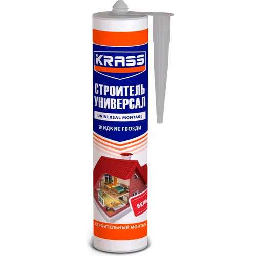 Клей ЖИДКИЕ ГВОЗДИ  универсальные Строительный монтаж белый 300 мл, KRASS   