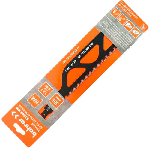 Полотно для сабельной пилы по газобетону S 1243HM Bohrer 