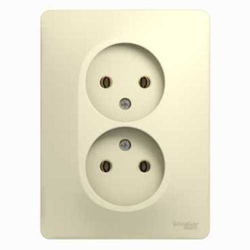 Розетка двойная без заземления СП Schneider Electric Glossa бежевый