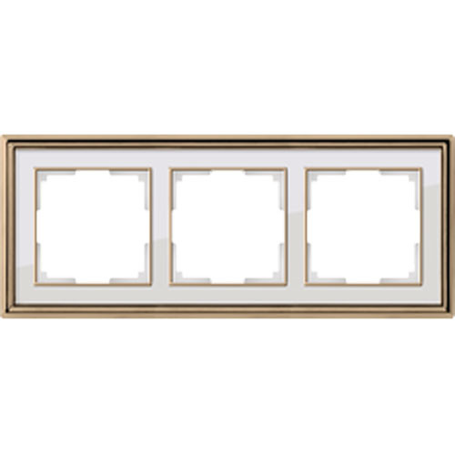 Рамка тройная Werkel Pilacio золото/белый