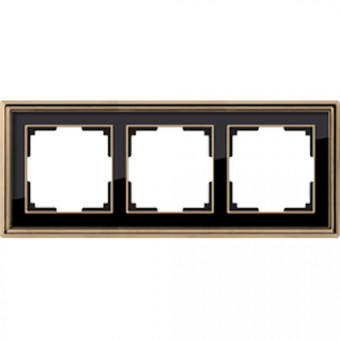 Рамка тройная Werkel Pilacio золото/черный