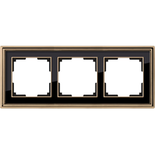 Рамка тройная Werkel Pilacio золото/черный