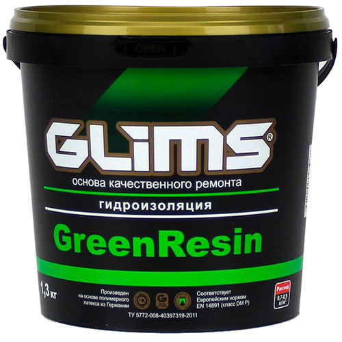 Гидроизоляционная паста GLIMS GreenRezin (1.3 кг)