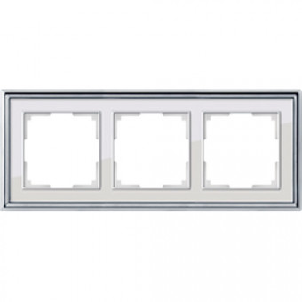Рамка тройная Werkel Pilacio хром/белый