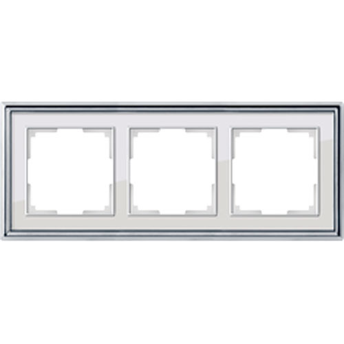 Рамка тройная Werkel Pilacio хром/белый