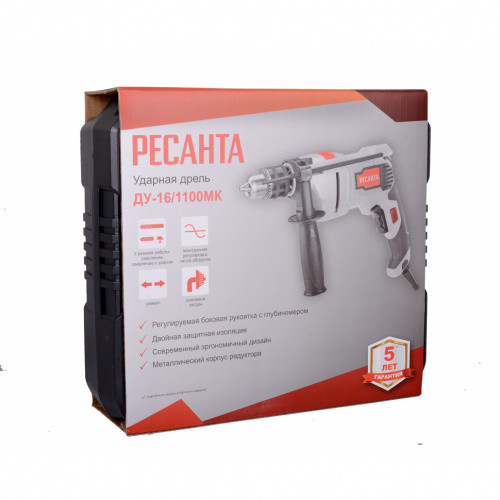 Дрель ударная ДУ-16/1100 МК Ресанта