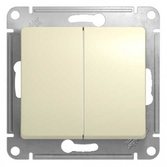 Выключатель двухклавишный СП Schneider Electric Glossa бежевый