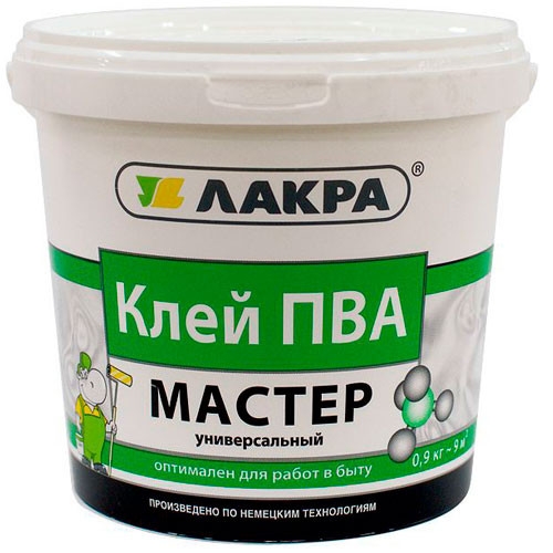Клей ПВА универсальный МАСТЕР 0,9 кг Лакра