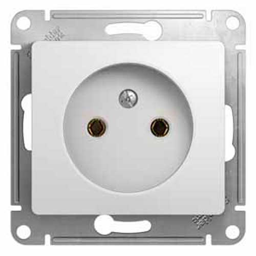 Розетка одинарная без заземления СП Schneider Electric Glossa белый
