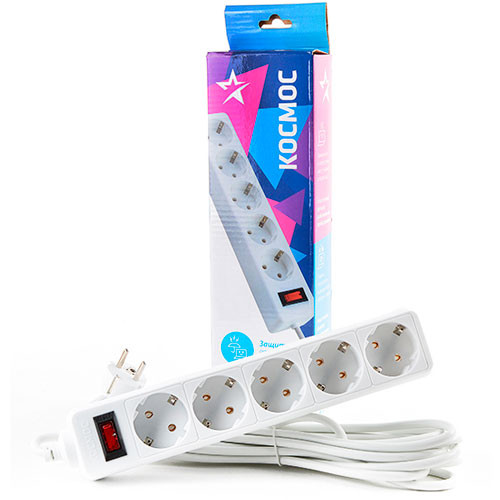 Сетевой фильтр 5*1,8 м (Космос) белый