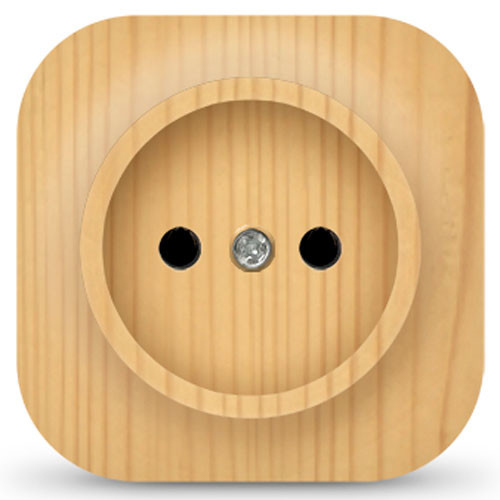 Розетка одинарная без заземления открытой установки сосна UNIVersal IONICH