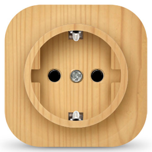 Розетка одинарная с заземлением открытой установки сосна UNIVersal IONICH