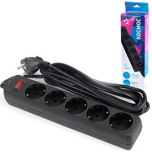 Сетевой фильтр 5*3 м (Космос) черный