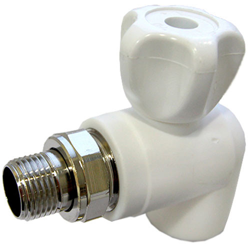 Кран для радиатора 20-1/2 угловой верхний (полипропилен)