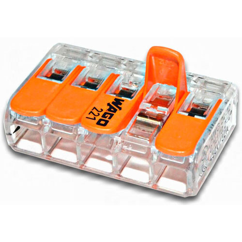 Клеммник 5*(0,14-4) WAGO прозрачный