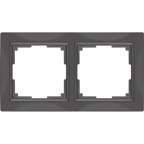 Рамка двойная Werkel Basic серо-коричневая