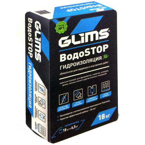GLIMS ВодоStop гидроизоляционная смесь (18 кг)