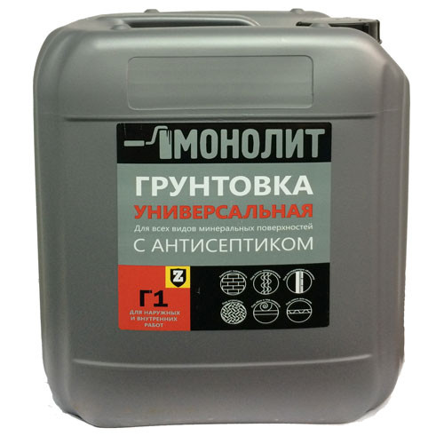Грунтовка универсальная с антисептиком МОНОЛИТ 10 кг Зелест