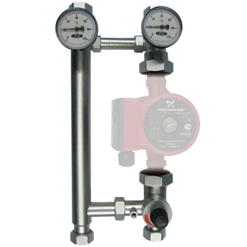 Насосная группа DN 25 с трехходовым смесителем правая (без насоса)